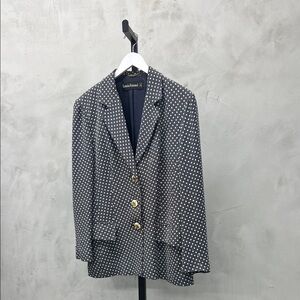 Louis Feraud Navy Blazer with White Dots